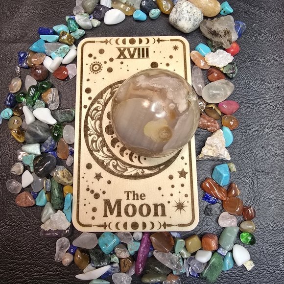 The Moon Tarot Card Crystal Sphere Stand - Picture 4 of 6
